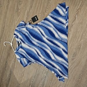 NWT Simply Vera Blue White Shirt